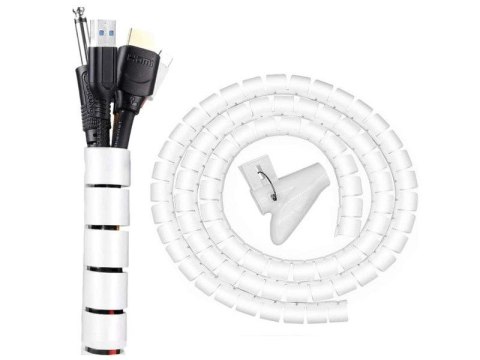 Organizer Kabli, Opaska Spiralna Do Przewodów, Maskownica, Osłona BIAŁA 3m