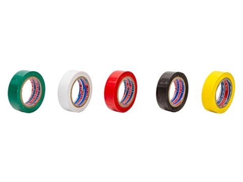 Taśma Izolacyjna, Wodoodporna, Elektroizolacyjna PVC 9m Zestaw 5 Sztuk Kolor