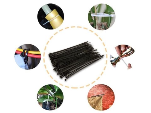 Trytytki, Opaski Samozaciskowe 2,5x100 Zaciskowe, Kablowe Zestaw 100sztuk