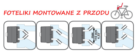 Bellelli FRECCIA B-FIX Fotelik rowerowy mocowany do ramy z przodu pod kierownicą - Silver