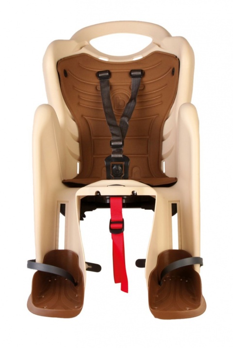 Bellelli MR FOX RELAX Fotelik rowerowy mocowany do ramy z regulacją oparcia - Beige Vintage