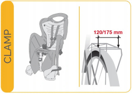 Bellelli TIGER CLAMP Fotelik rowerowy mocowany do bagażnika - WHITE / TURQUOISE