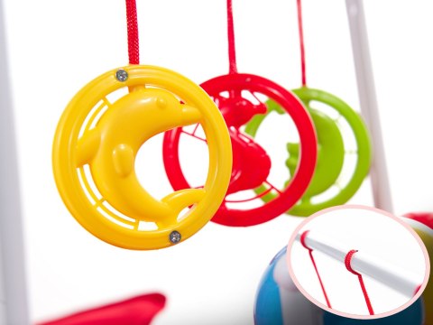 Chodzik dziecięcy grzechotki muzyka pałąk czerwony