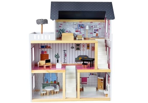 Domek Drewniany Luna Trzy Piętra Biały 78 cm