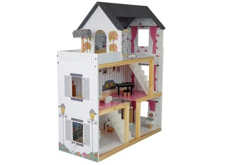 Domek Drewniany Luna Trzy Piętra Biały 78 cm