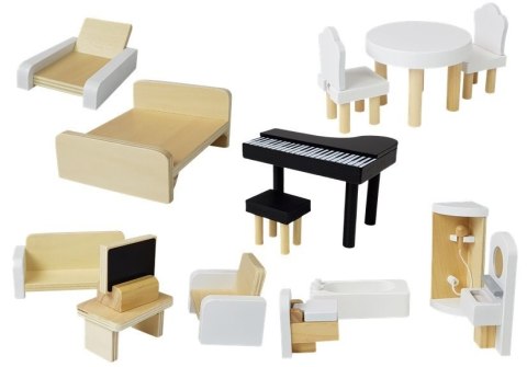 Domek Drewniany Luna Trzy Piętra Biały 78 cm