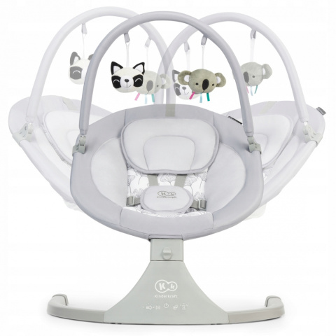 LUMI Kinderkraft Elektryczny leżaczek bujaczek 2w1 - Szary