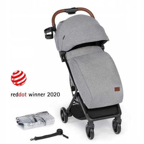 NUBI Kinderkraft Lekki kompaktowy wózek spacerowy 7 kg - Szary