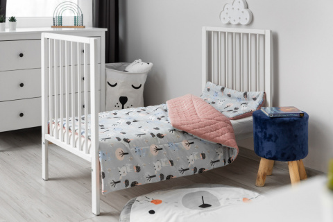 Komplet pościeli dla starszaka Plusz Karo 135x100 60x40 Sensillo - JELONKI