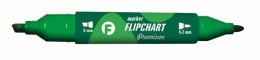 Marker Flipchart dwie końcówki zielony KM503-Z2 TETIS p12 cena za 1szt