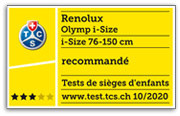 OLYMP Renolux 9-36 kg i-Size 76-150 cm 3* ADAC fotelik samochodowy z IsoFix (wiek ok. 15 miesięcy - 12 lat) - Passion