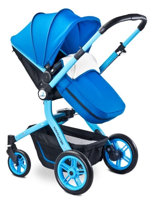NAVIGATOR 2w1 wielofunkcyjny wózek głeboko-spacerowy Przekładana rączka Caretero blue