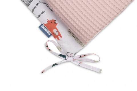 Cienki ochraniacz do łóżeczka Wafel Sensillo - LISKI RÓŻOWY