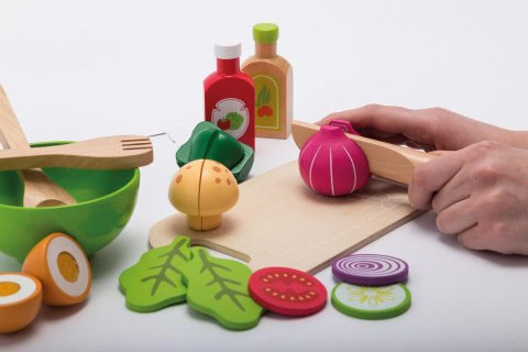 Drewniany zestaw do sałatek