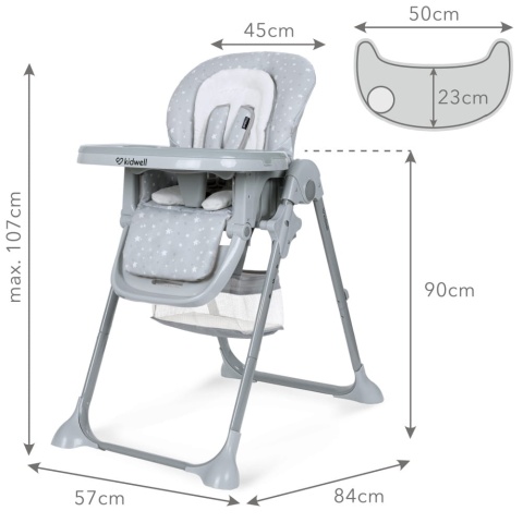 AMI Kidwell Krzesełko do karmienia z koszem - STARS