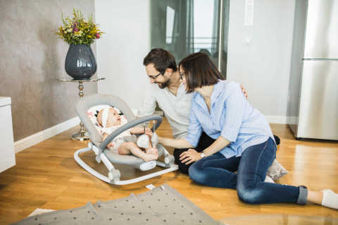 RELAX Zopa leżaczek dla dzieci od urodzenia do 18 kg - Grey Butterflies