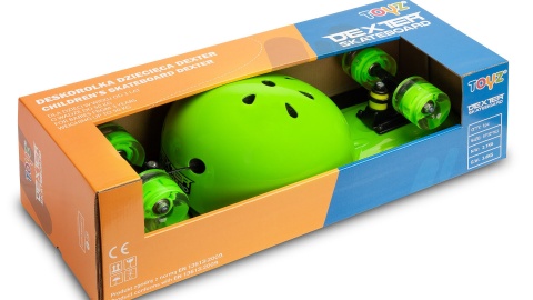 Deskorolka fiszka Toyz zestaw kasku ochraniaczy - DEXTER GREEN