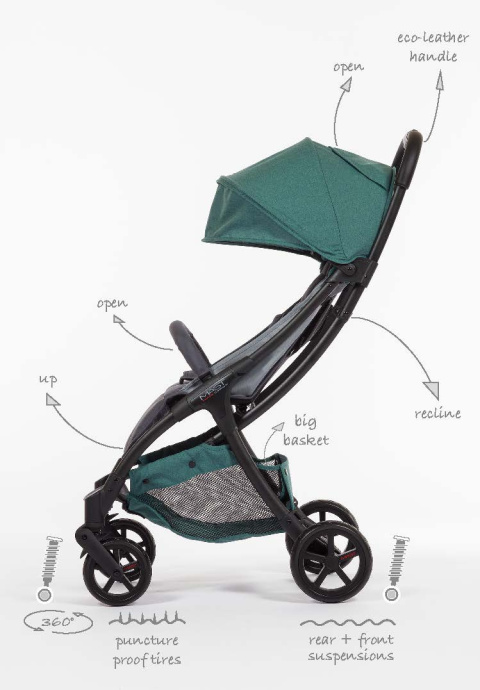 M2 MAST Swiss Design wózek spacerowy waży tylko 5.95 kg - Light Grey