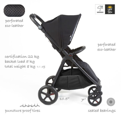 M4 MAST Swiss Design wózek spacerowy do 22 kg, waży tylko 8 kg - Granite