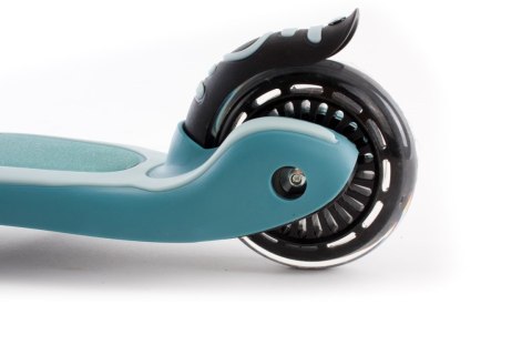 Rowerek biegowy hulajnoga deskorolka Flash 3 w 1 z kołami LED - pastelowy turkusowo niebieski