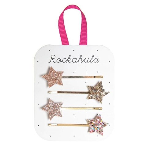 Rockahula Kids - 4 wsuwki do włosów Sparkle Star Gold