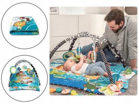 ANIKA Plus Lionelo mata edukacyjna 2w1 z funkcją kojca - Multicolor