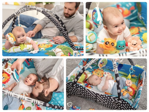 ANIKA Plus Lionelo mata edukacyjna 2w1 z funkcją kojca - Multicolor