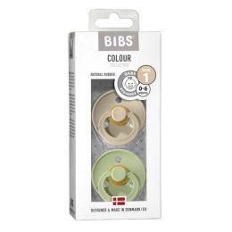 BIBS COLOUR 2-PACK SAND & PISTACHIO S Smoczek uspokajający kauczuk Hevea