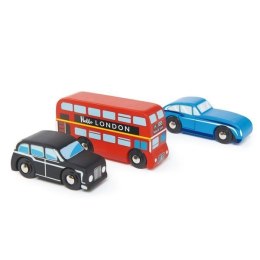 Drewniany zestaw samochodów - Londyn, 3 sztuki, Tender Leaf Toys