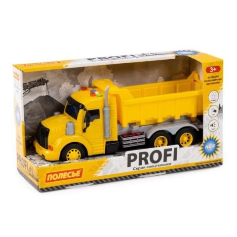 Polesie 86273 "Profi' samochód-wywrotka z napędem, żółta, światło, dźwięk w pudełku