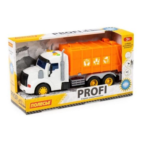 Polesie 86501 "Profi' samochód komunalny z napędem, pomarańczowy, światło, dźwięk w pudełku