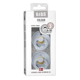 BIBS DUO COLOUR BABY BLUE M Smoczek uspokajający kauczuk Hevea