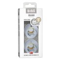 BIBS DUO COLOUR BABY BLUE S Smoczek uspokajający kauczuk Hevea 2 szt