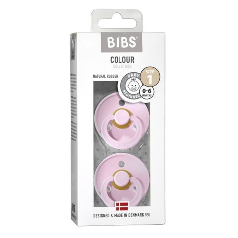 BIBS DUO COLOUR BABY PINK S Smoczek uspokajający kauczuk Hevea