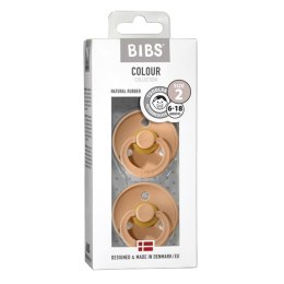 BIBS DUO COLOUR PEACH M Smoczek uspokajający kauczuk Hevea 2 szt