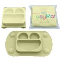 EasyTots silikonowy talerzyk trójdzielny z matą i lunchbox EasyMat Mini 2in1 OLIVE
