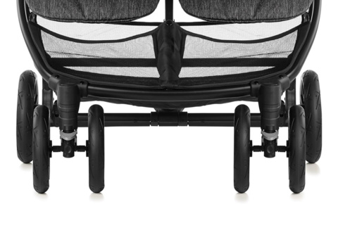 TWINLINK Jane wózek dziecięcy bliźniaczy jeden obok drugiego T34 JET BLACK