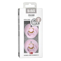 BIBS DUO COLOUR BABY PINK M Smoczek uspokajający kauczuk Hevea 2 szt