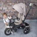 JAGUAR AIR Lorelli Bertoni rowerek trójkołowy dla dzieci od 8 m+ do 5 lat, obrotowe siedzisko - Grey Luxe