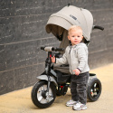 JAGUAR AIR Lorelli Bertoni rowerek trójkołowy dla dzieci od 8 m+ do 5 lat, obrotowe siedzisko - Grey Luxe