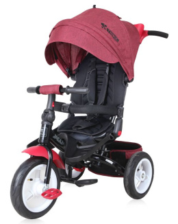 JAGUAR AIR Lorelli Bertoni rowerek trójkołowy dla dzieci od 8 m+ do 5 lat, obrotowe siedzisko - Red&Black Luxe