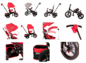 JAGUAR AIR Lorelli Bertoni rowerek trójkołowy dla dzieci od 8 m+ do 5 lat, obrotowe siedzisko - Red&Black Luxe