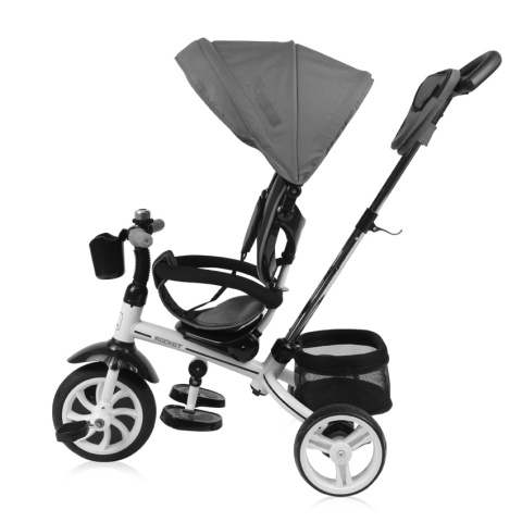 ROCKET Lorelli Bertoni rowerek trójkołowy dla dzieci od 18 m+ do 5 lat max 20 kg, funkcja Balance Bike - Black