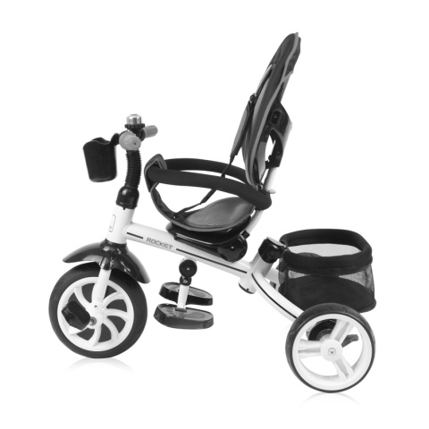 ROCKET Lorelli Bertoni rowerek trójkołowy dla dzieci od 18 m+ do 5 lat max 20 kg, funkcja Balance Bike - Black
