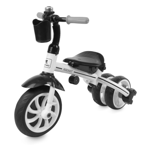 ROCKET Lorelli Bertoni rowerek trójkołowy dla dzieci od 18 m+ do 5 lat max 20 kg, funkcja Balance Bike - Black