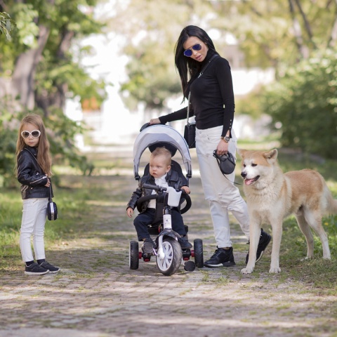 ROCKET Lorelli Bertoni rowerek trójkołowy dla dzieci od 18 m+ do 5 lat max 20 kg, funkcja Balance Bike - Black