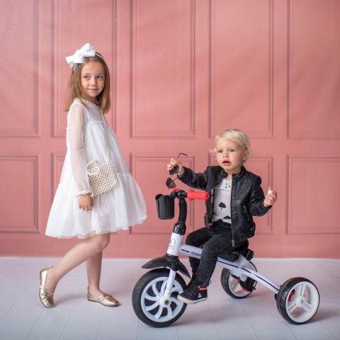 ROCKET Lorelli Bertoni rowerek trójkołowy dla dzieci od 18 m+ do 5 lat max 20 kg, funkcja Balance Bike - Black