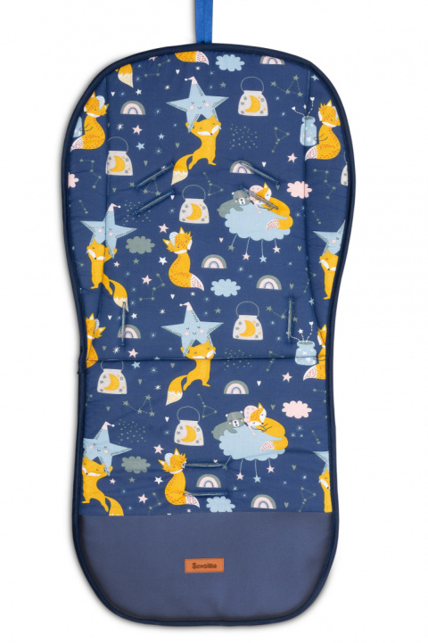 Sensillo Kolorowa Wkładka Velvet do wózka - GRANATOWY LISKI