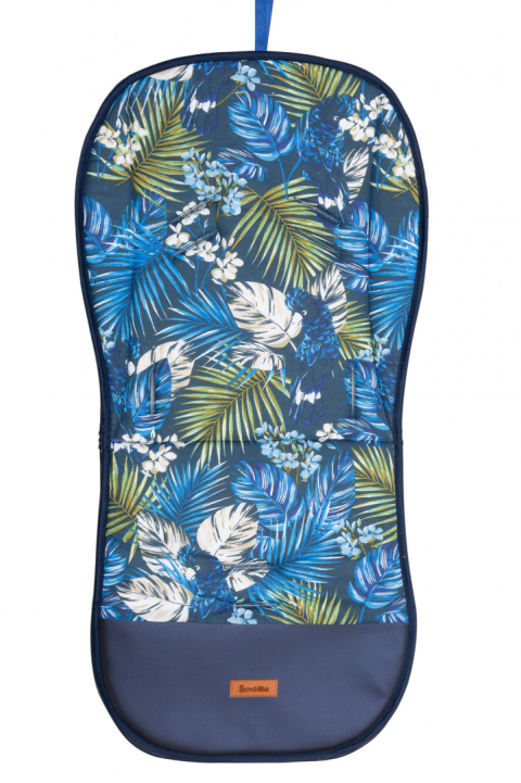 Sensillo Kolorowa Wkładka Velvet do wózka - NIEBIESKI PAPUGI