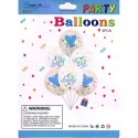 Balony z konfetti na babyshower chłopca 6szt niebieskie